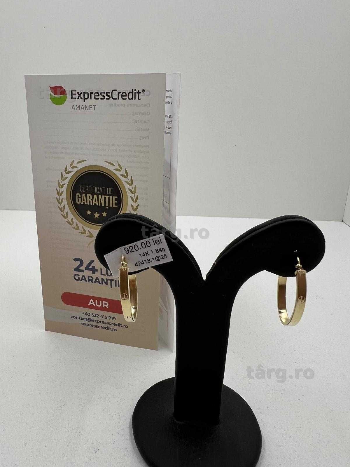 Cercei Aur 14K 1.84g (Ag25 Belvedere B.42418) Garantie 2 ani! 2