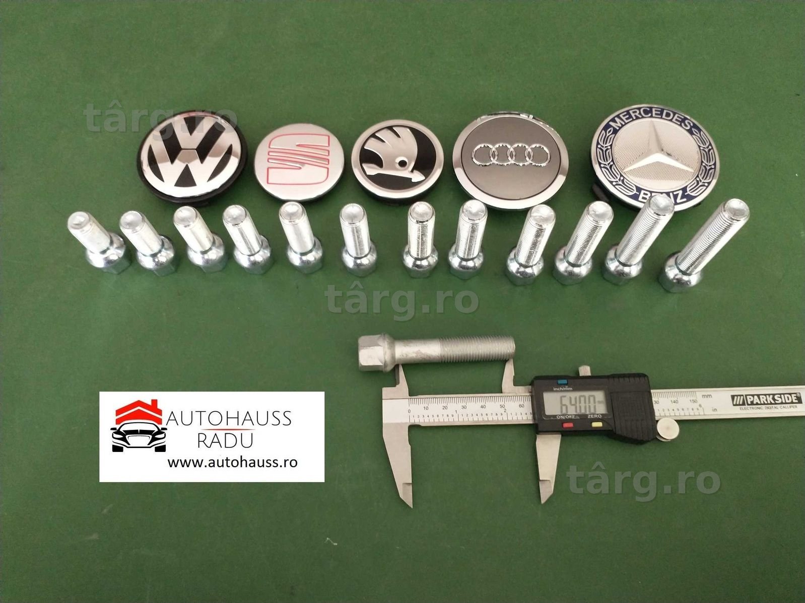 Prezoane VW Audi Mercedes M14 x 1,5 filet 64 mm Total 84 mm cap Raza
