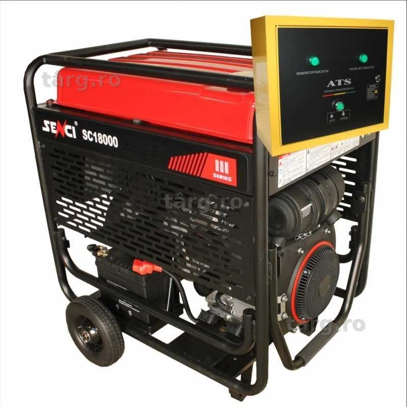 Generator de curent SENCI SC18000 EVO-ATS putere maxima 17 kW 230V pornire electrica, motor benzina, ATS inclus