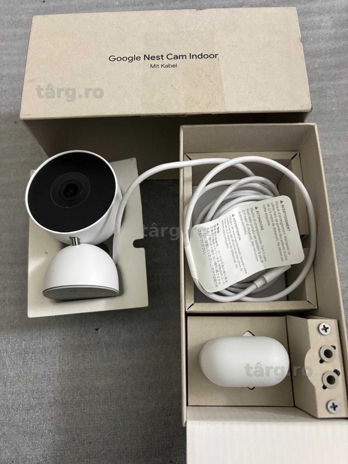 Google Nest Cam Indoor- Cameră de securitate pentru interior cu video