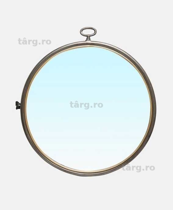 Oglinda de perete, rotunda, diametru 60 cm, Lawrence Grey Home