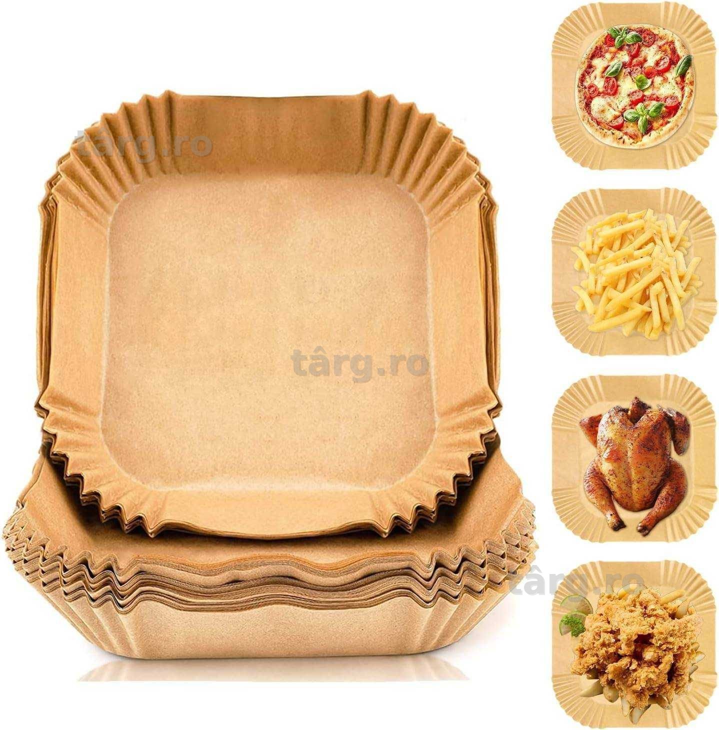 Set 50 hartie de copt pentru friteuza cu aer cald antiaderenta 16x16cm