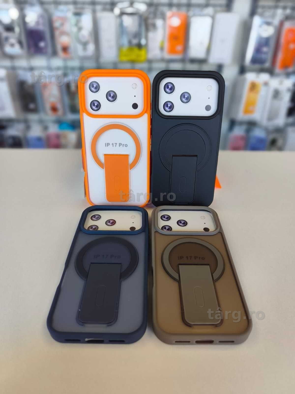 Husa de protectie cu MagSafe si Suport Birou Pliabil pentru iPhone 17 Pro