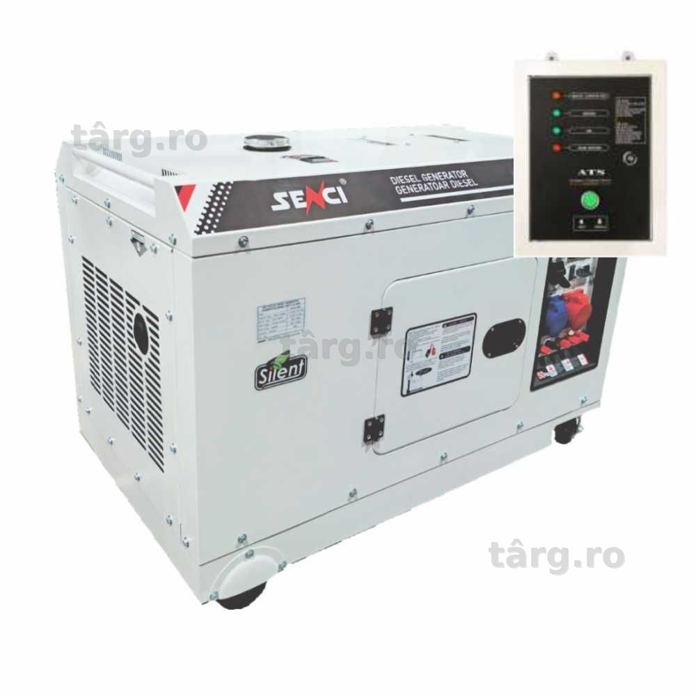 Generator de curent insonorizat Senci SCD15 TEQ putere max 15kVA 230V/400V, Diesel, cu panou ATS inclus