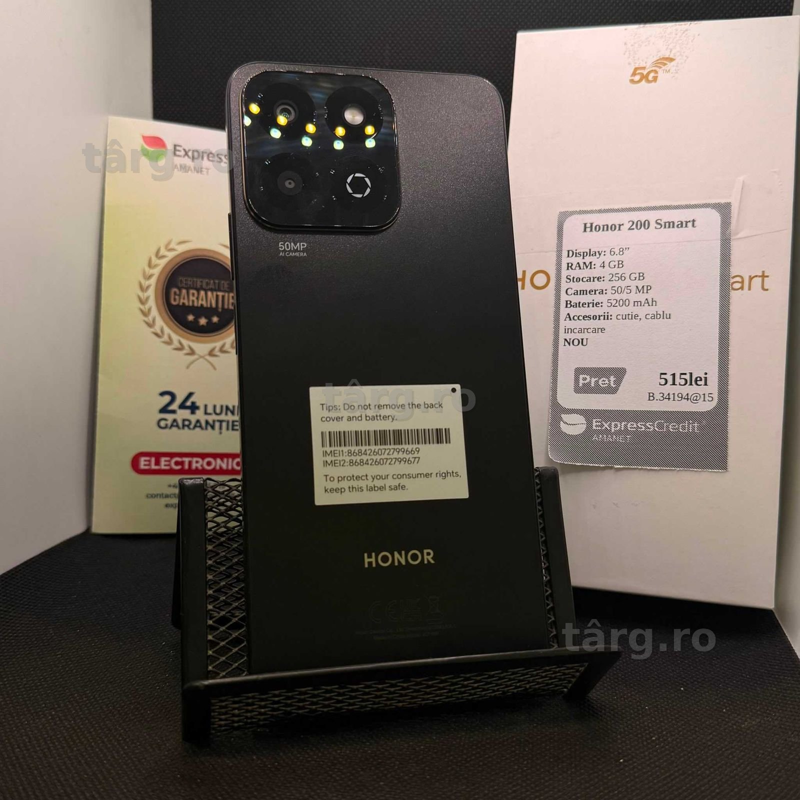 Telefon Honor 200 Smart 4/256GB (AG15 Gara 1 B34194.1) Garantie 2 ani! 2