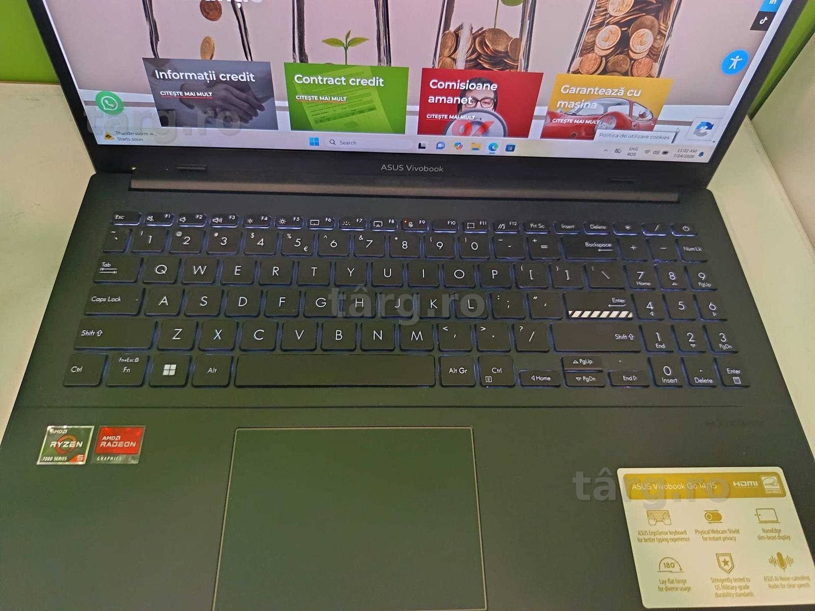 (AG41) Laptop ASUS VivoBook Go 15 b6370 Garantie 2 ani 5