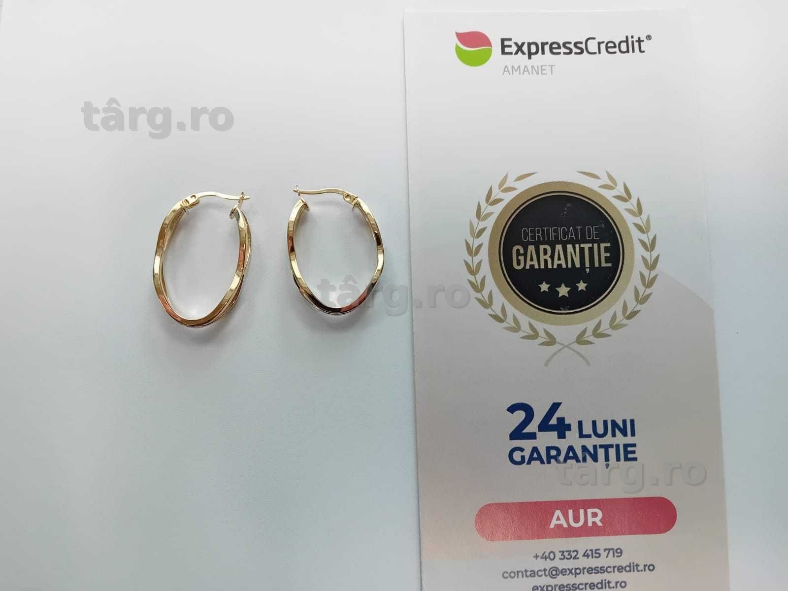 (Ag33) Cercei Aur 14K/ Garantie 2 ani
