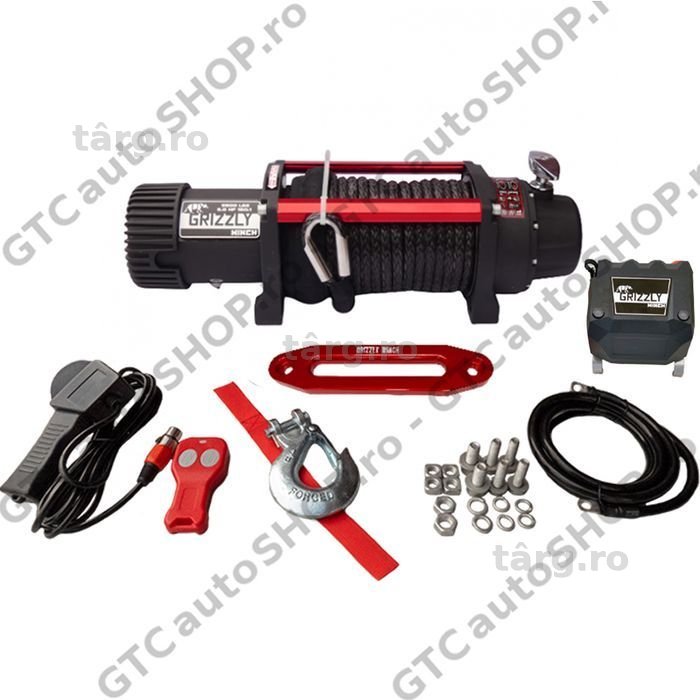 troliu grizzly winch 9500 cablu sintetic