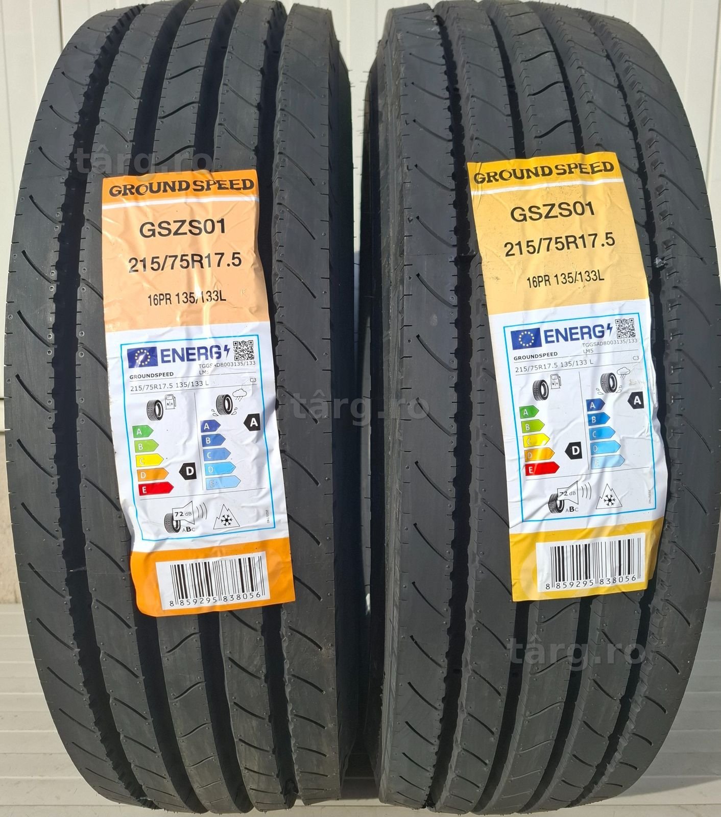 215/75 R17.5, 135L, GROUNDSPEED 16PR ,Anvelope de directie M+S 3