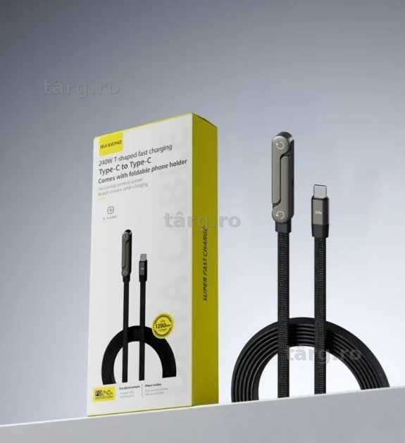 Cablu de incarcare si date, Tip C - Tip C, 240W, Lungime 1,5M, Mufa 90 grade