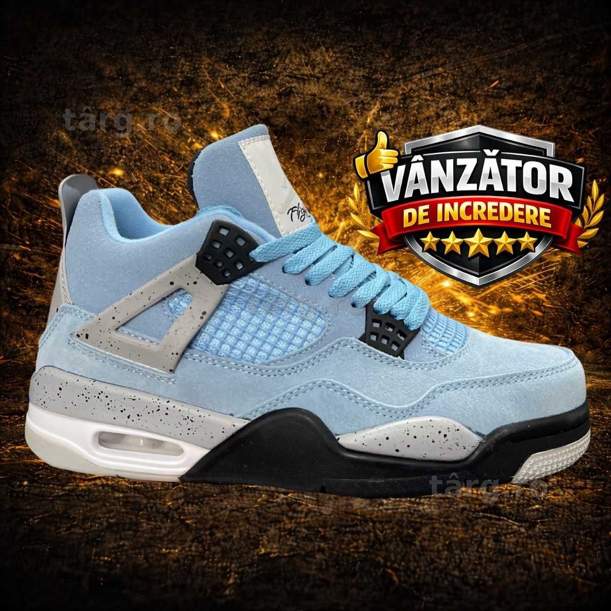 Adidasi JORDAN 4 Retro University Blue - Produs NOU PREMIUM din Piele