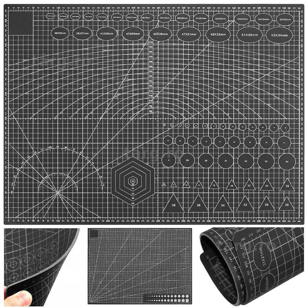 Planseta de Taiere Auto-regenerabila A2 cu 2 Fete Negru 45x60 cm