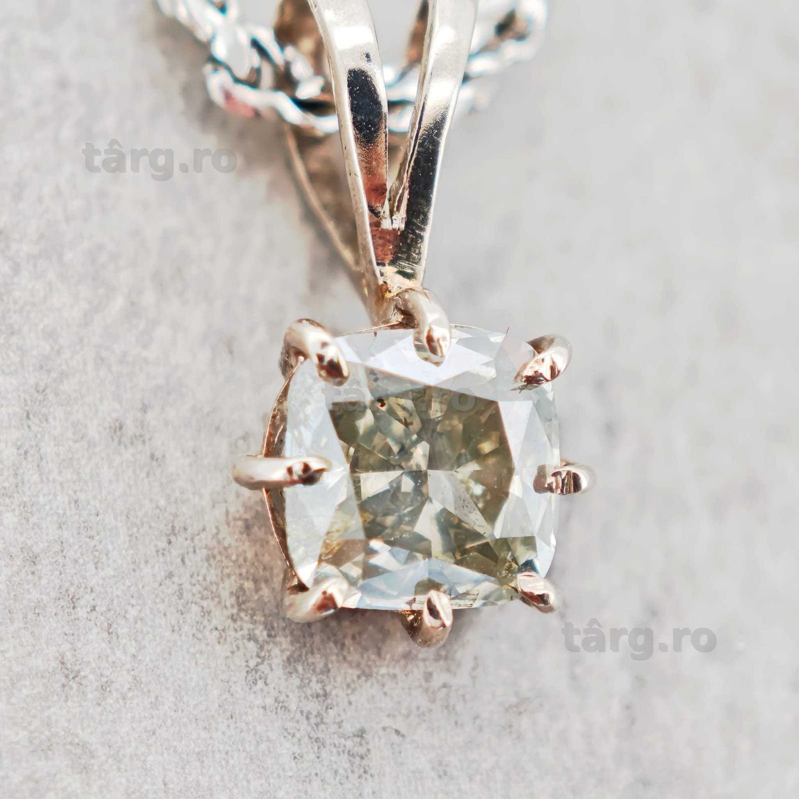 Colier aur 14k cu diamant natural de 1.0ct