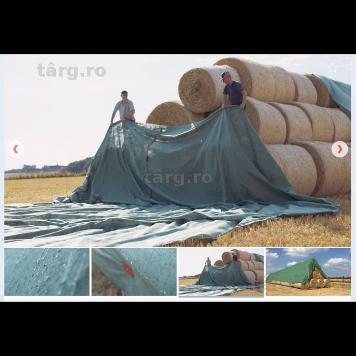 PRELATA PROTECTIE BALOTI 15.6x25m=2940lei; nu trece apa; garanție