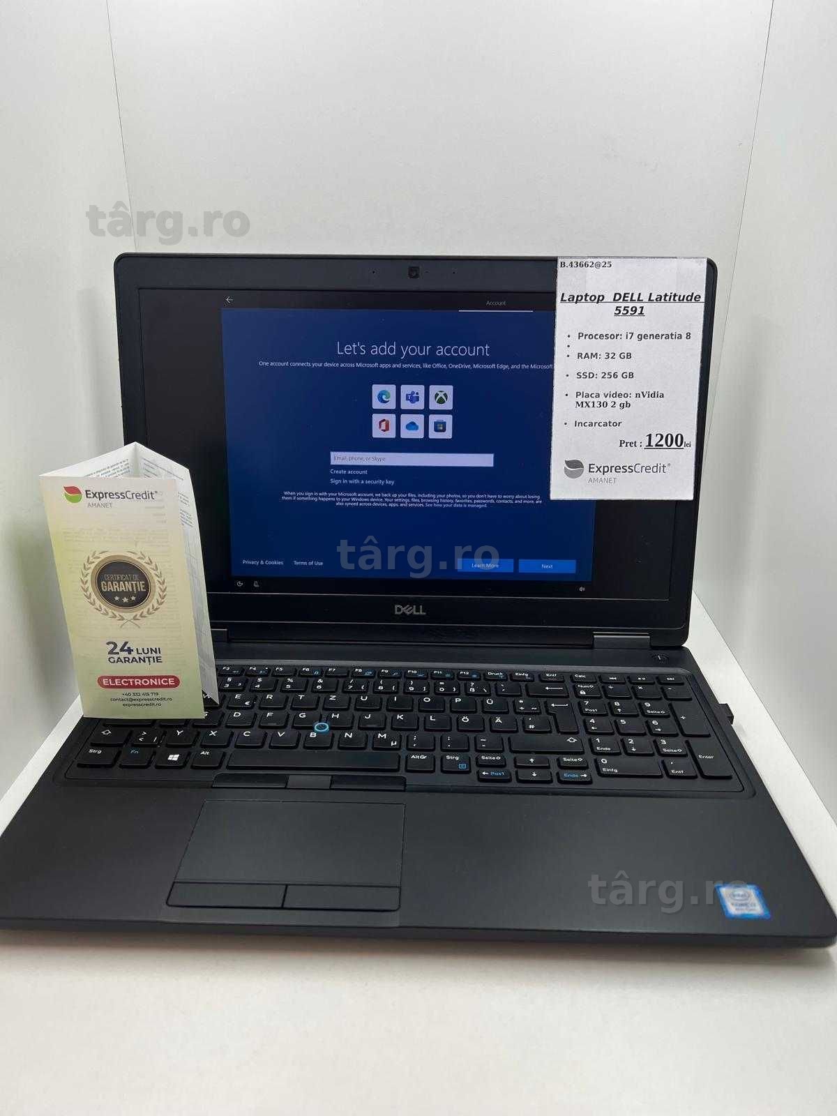 Laptop Dell Latitude 5591 (Ag25 Belvedere B.43662) Garantie 2 ani!
