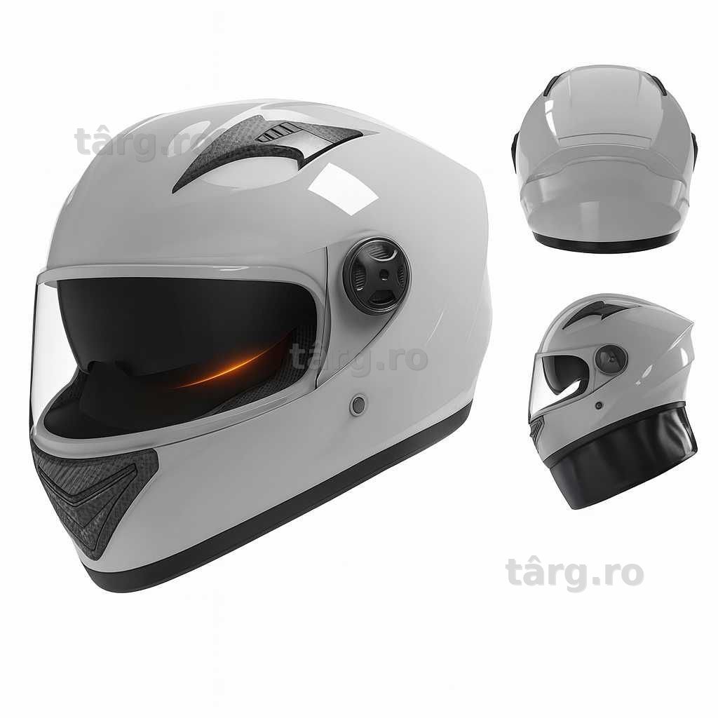 Casca Moto/Scuter/ATV, Viziera Dubla, Esarfa detasabila, Gri