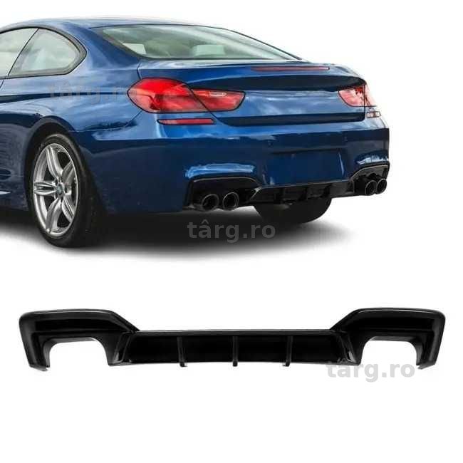 Difuzor Bara Spate M Extensie Prelungire Performance Evacuari Duble BMW F06 F12 F13, Negru Lucios