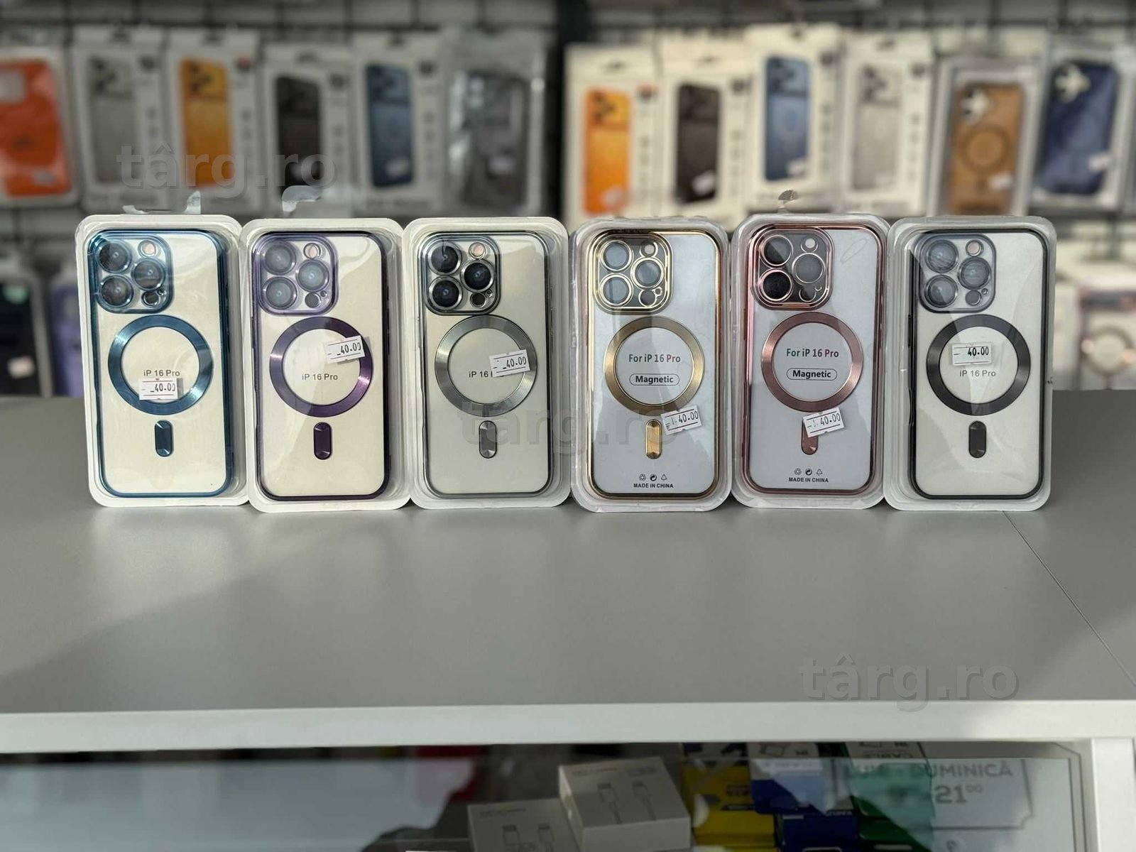 Husa TPU Luxury MagSafe , folie, cablu, incarcator iPhone 16 Pro