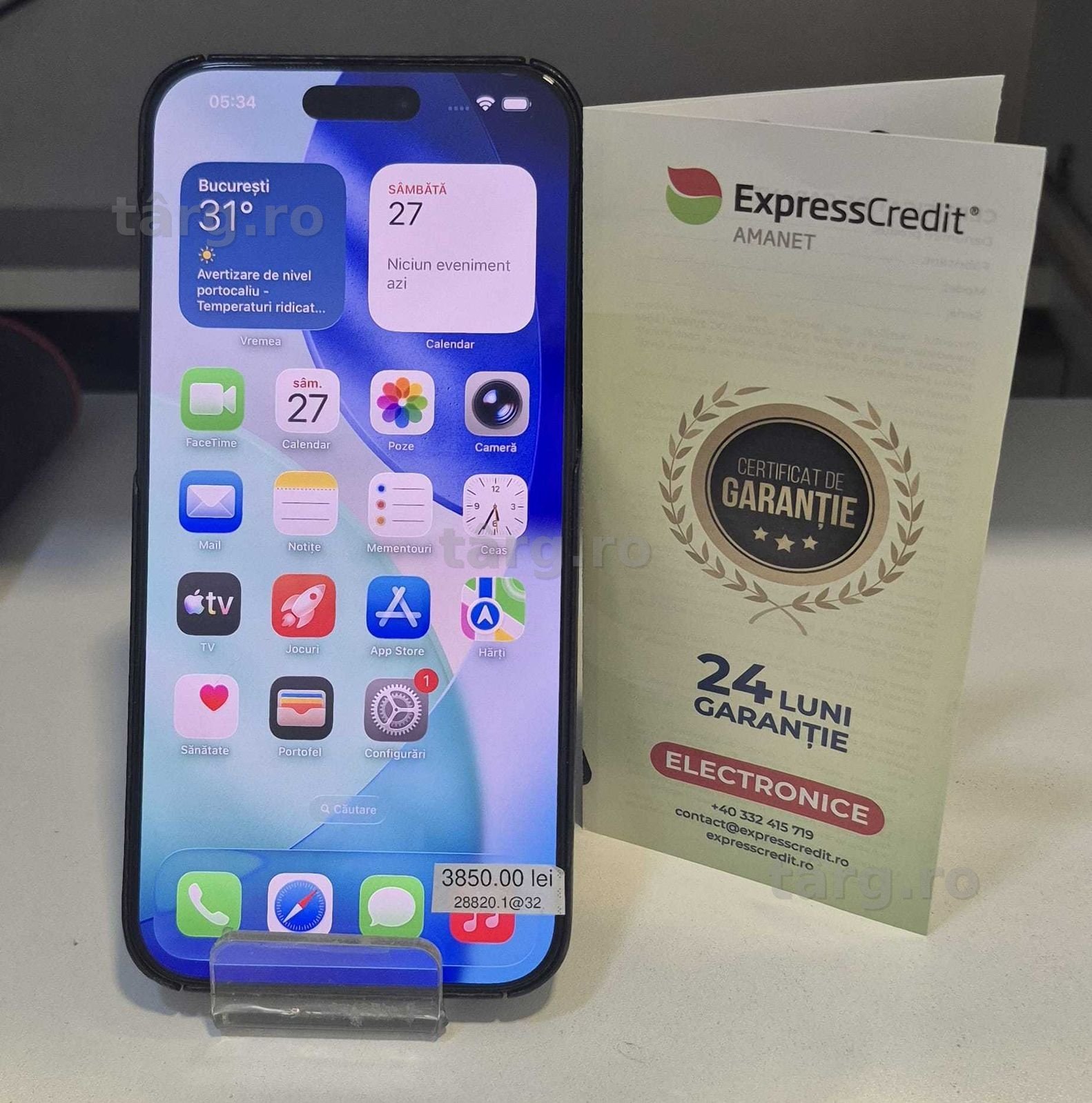 Telefon iPhone 16 Pro Max (AG32 B28820.1) 2 ANI GARANTIE!