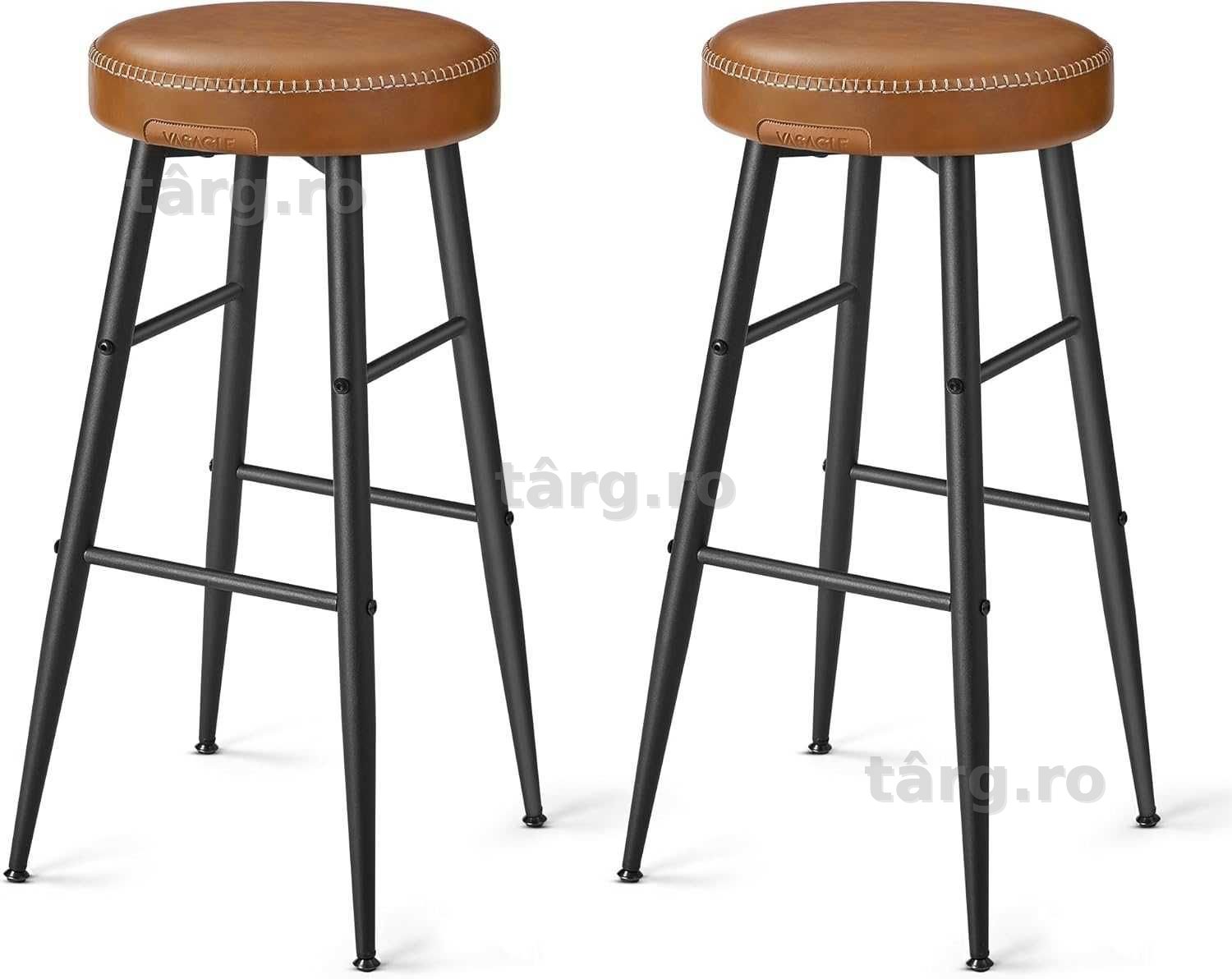 Set 2 scaune de bar, 45 x 45 x 76 cm, sezut tapitat, pret /set 2 bc