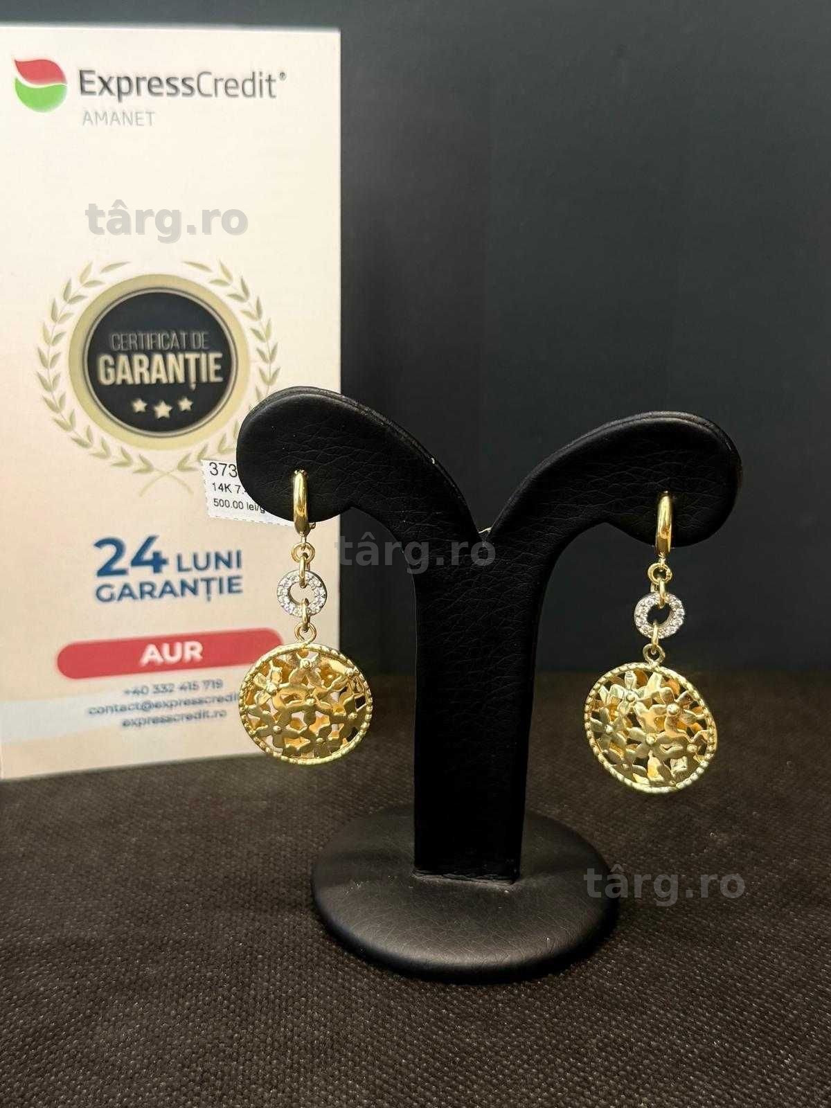 (AG51) Cercei aur 14k 7.47g b1508.1 - Garantie 2 ani!
