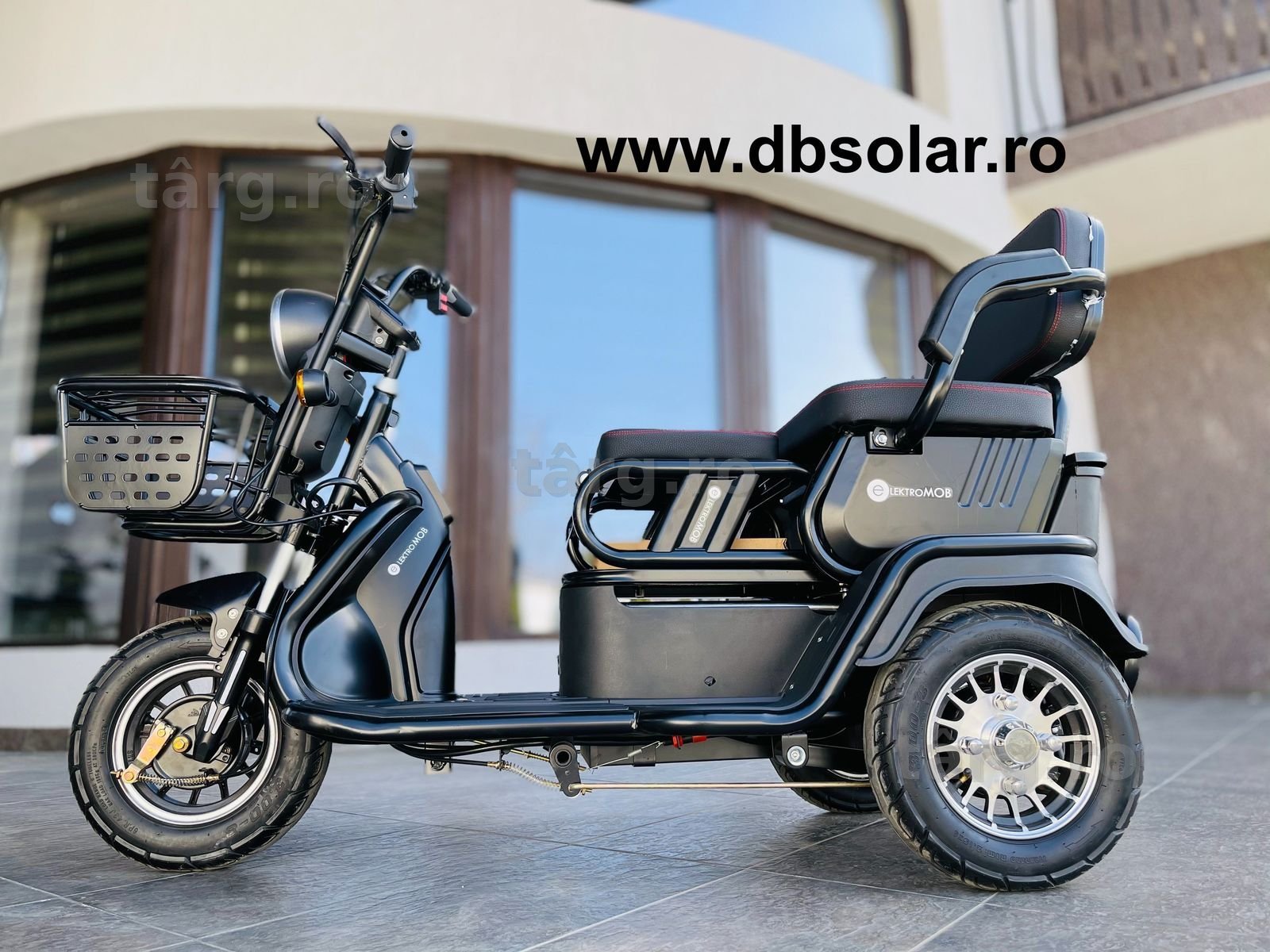 Tricicleta Electrica cu 2 Locuri Baterie 20Ah Scuter Triciclu 650W ‼️