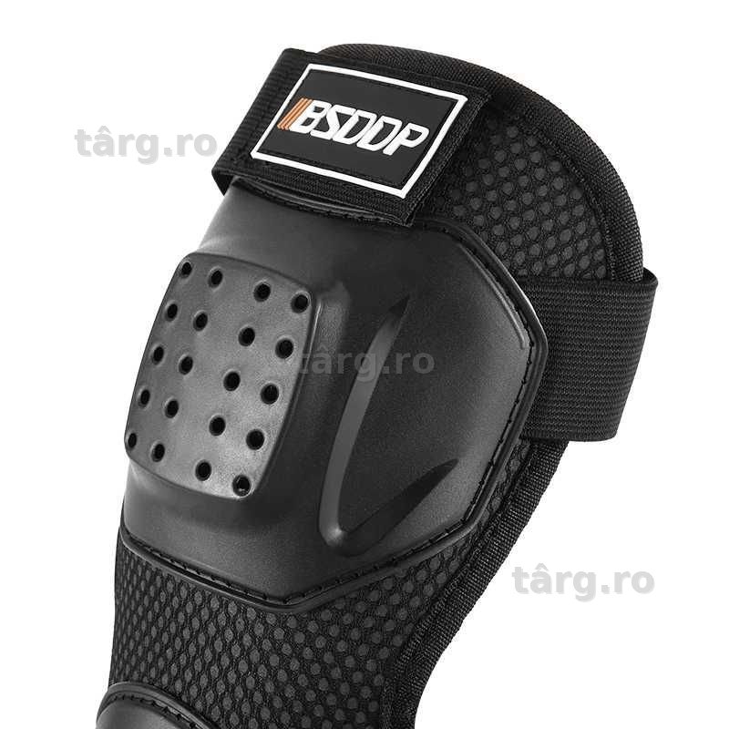 Set Protectii Moto pentru Genunchi si Coate, Usoare, Confortabile, Pentru Moto, Scuter, Bicicleta Negru 4