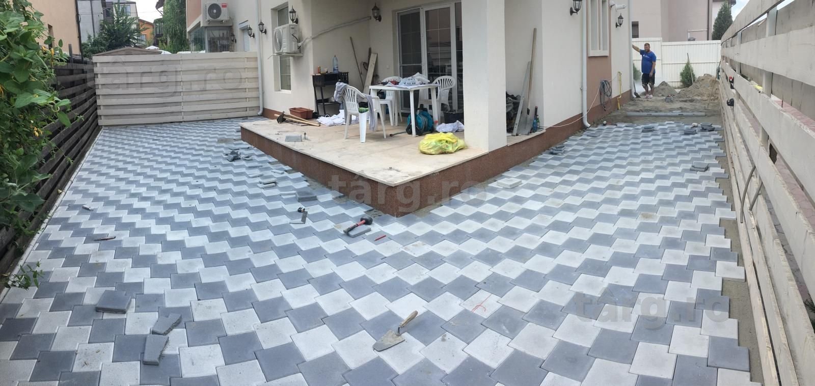 Productie dale din beton vibrocomprimat pavaje pavele montaj romb 3D
