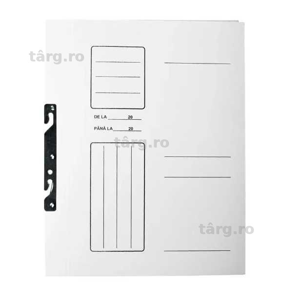 Dosar incopciat 1/1 cu gheara carton alb, set 20 buc