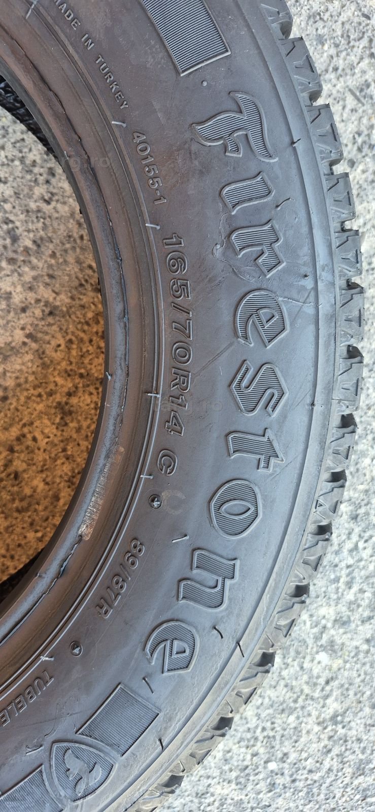 4 anvelope iarna ca noi Firestone 165/70/14C.Pretul este pe bucata. 5