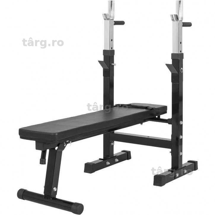 Banca reglabila cu suport + set greutati 105 kg Gorilla Sports