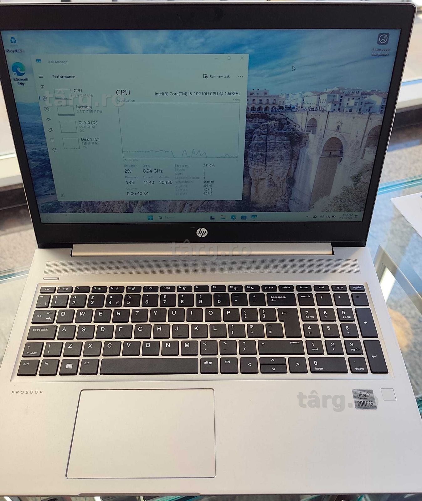 Laptop HP Probook i5 / 32gb ram/ SSD 1Tb (Iulius Mall)(B-618) Garantie 2 ani! 2