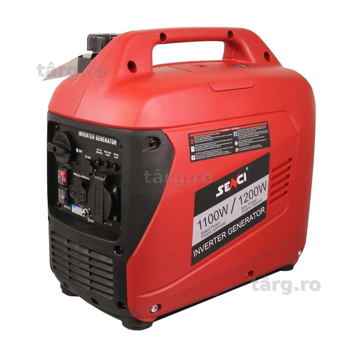 Generator de curent digital de tip inverter SENCI SC-1400i putere maxima 1,2 kW 230V insonorizat cu motor benzina