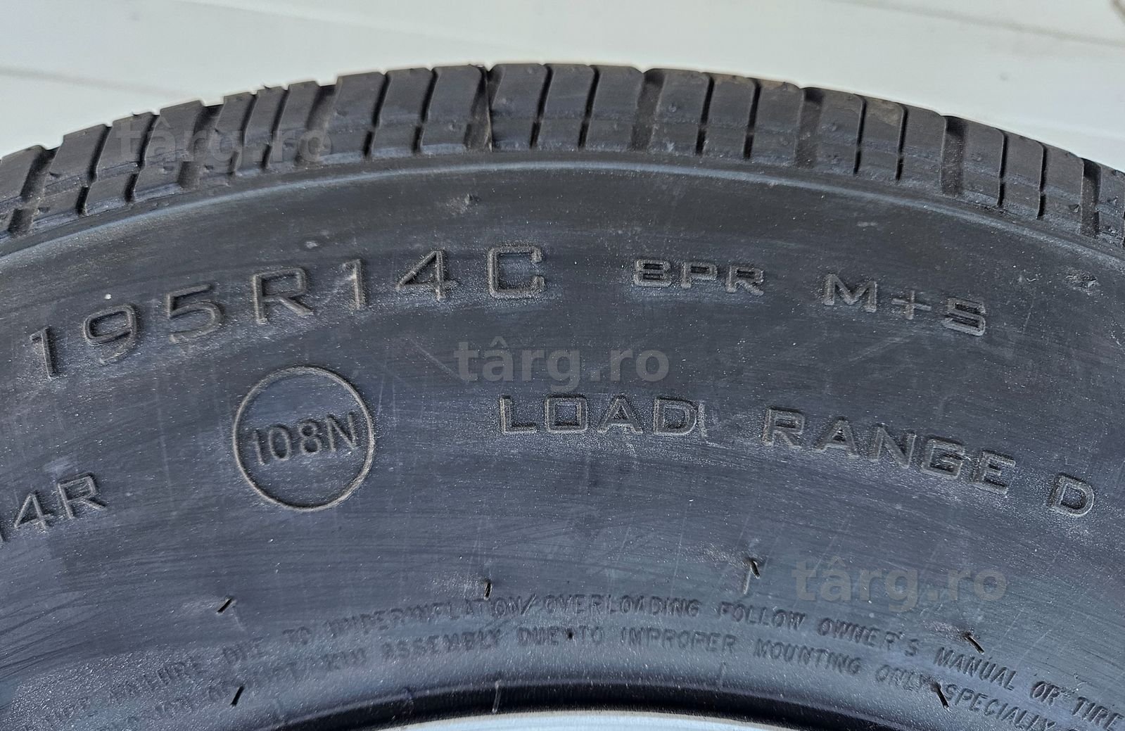 Roata completa remorca 195R14C Anvelopa SECURITY M+S pe Janta 5.5Jx14 6