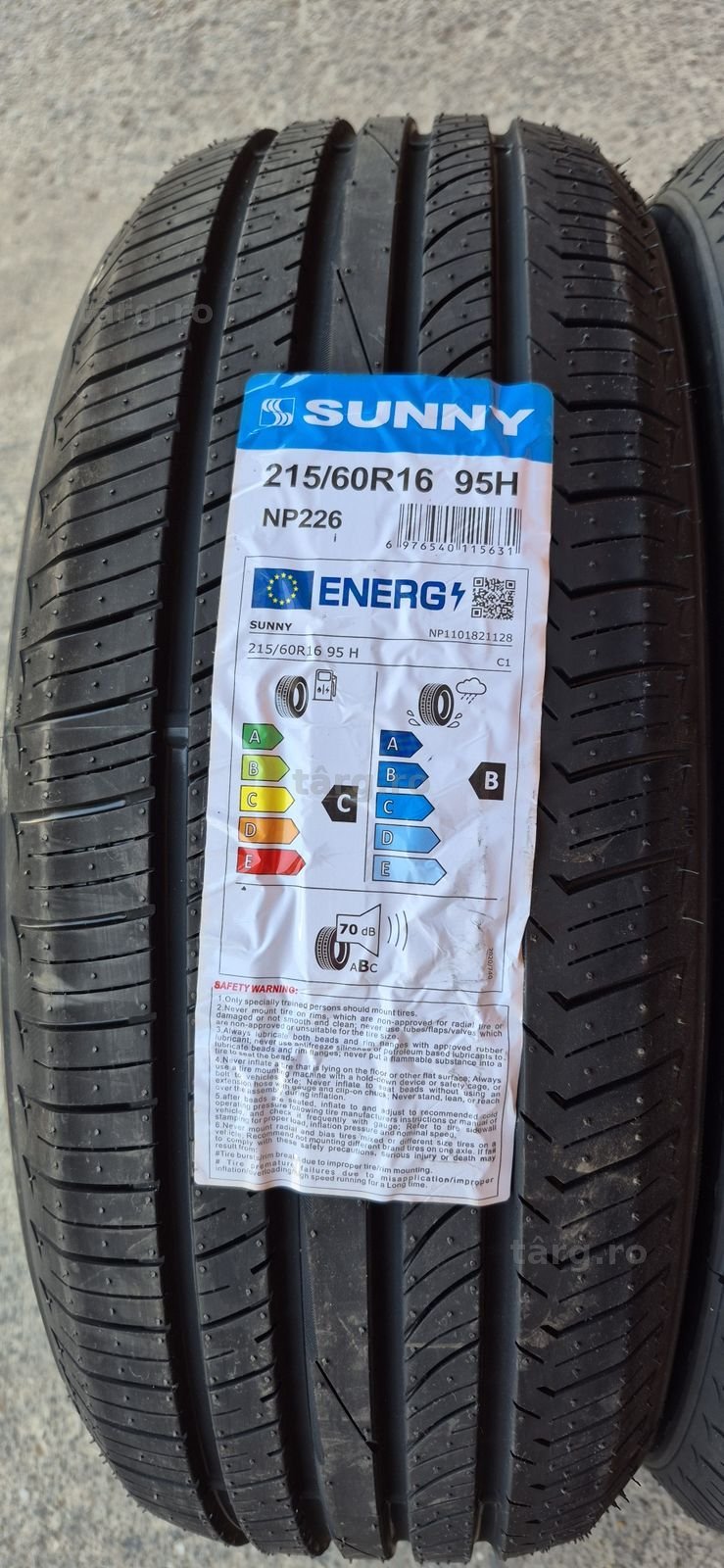 4 anvelope vara noi Sunny 215/60/16,dot 2026.Pretul este pe bucata. 3