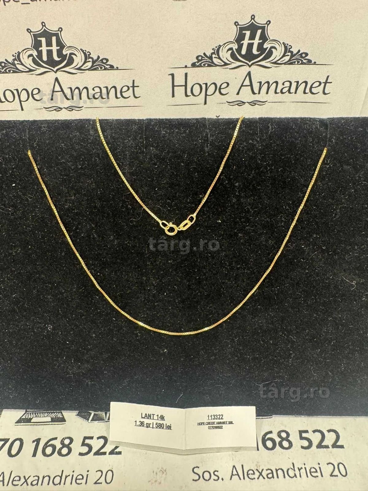 Hope Amanet P1/Lant din aur 14k/Cod 113322