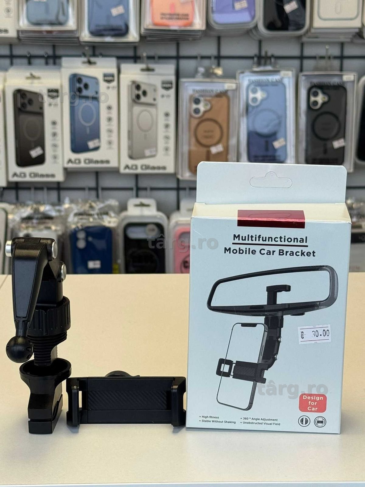 Suport Telefon 360, Montare Oglinda Retrovizoare, Flexibil, Pliabil 2