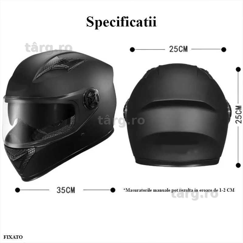 Casca Moto/Scuter/ATV, Viziera Dubla, Esarfa detasabila, Negru 7