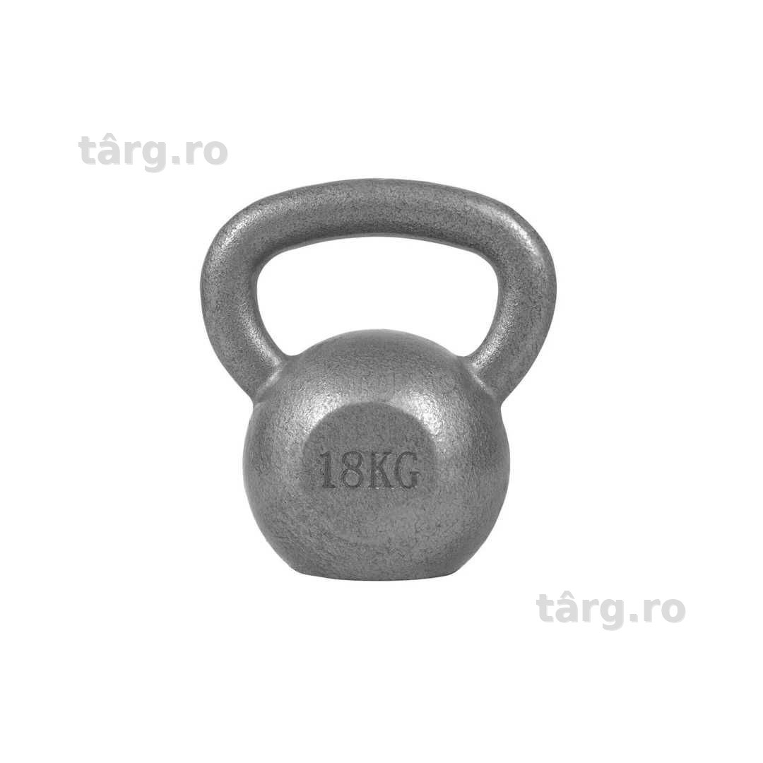Kettlebell din fier 18 kg Gorilla Sports, gri si negru