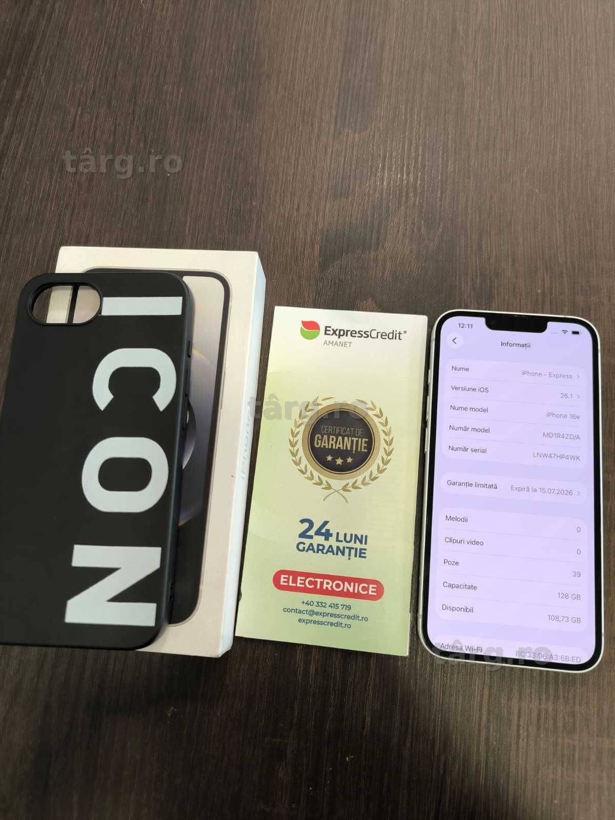 Iphone 16e 128Gb 100% bateria (AG24 Harlau B.45116) - Garantie 2 ani! 4