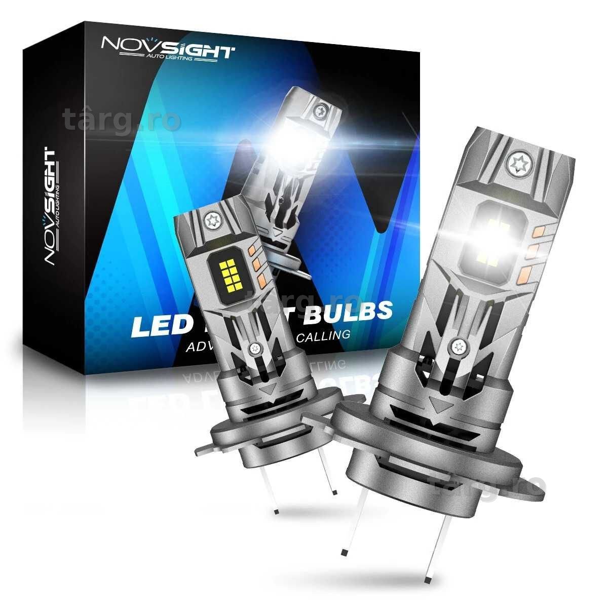 Set 2 Becuri Auto LED H7 Model MINI NOVSIGHT N63, 70W/set 16.000lm