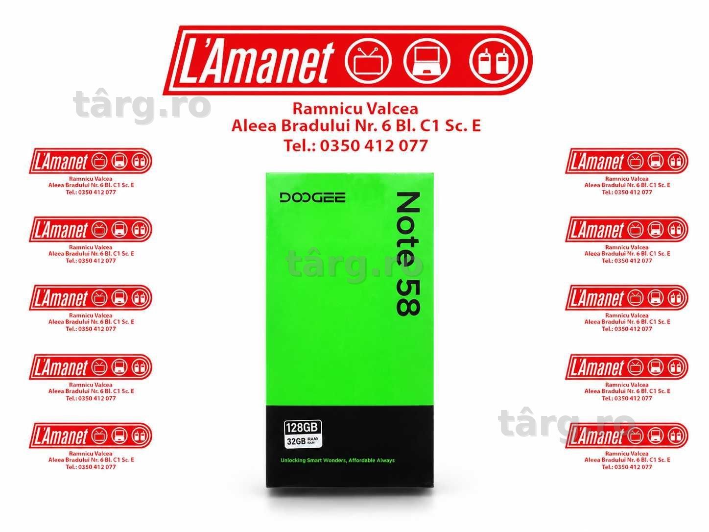 Doogee Note 58 Black 128GB 8Gb Ram DualSim Neverlock FullBox Nou