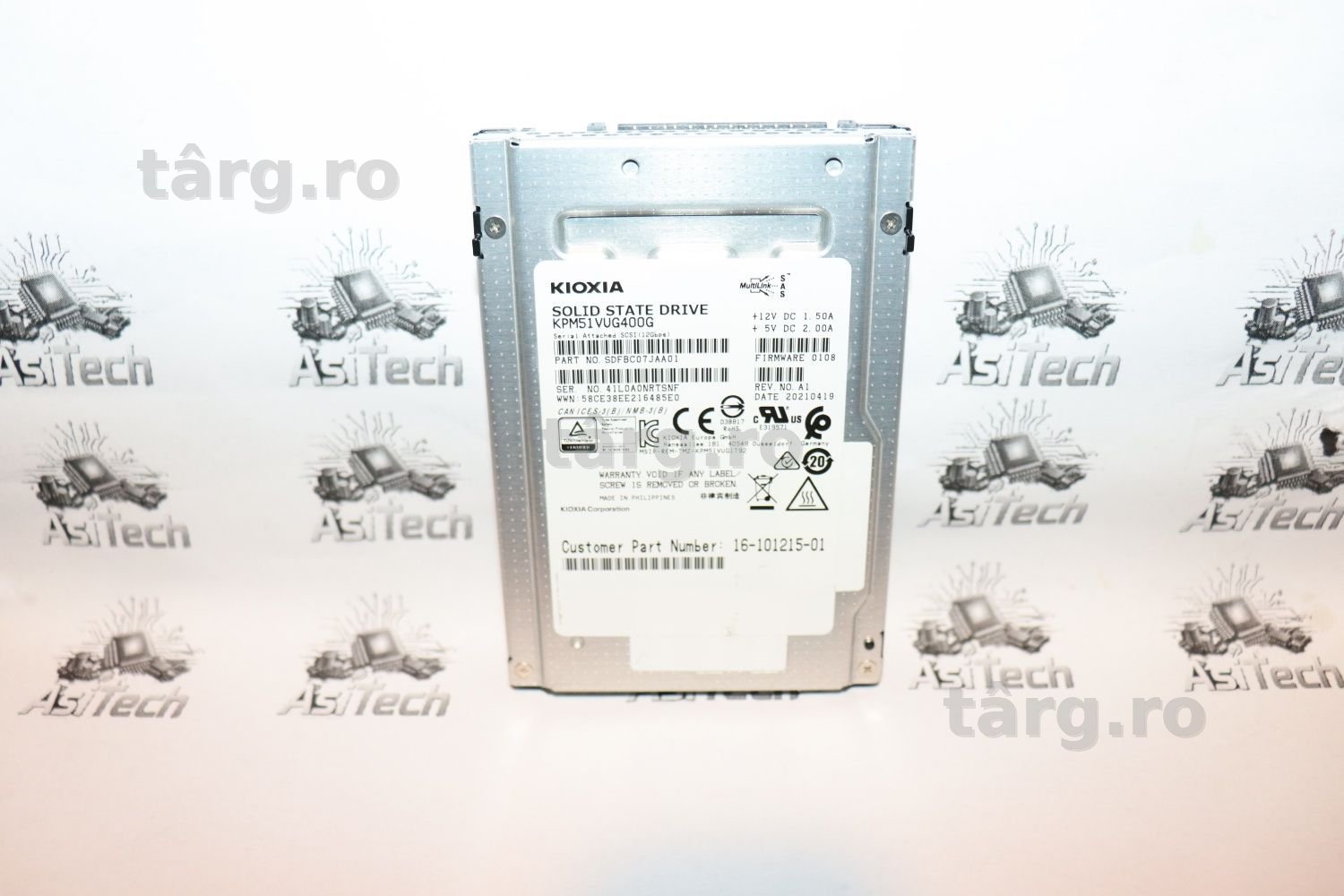SSD Server SAS 400Gb 12Gbs Kioxia KPM51VUG400G 2.5"  Mixed TLC Nou