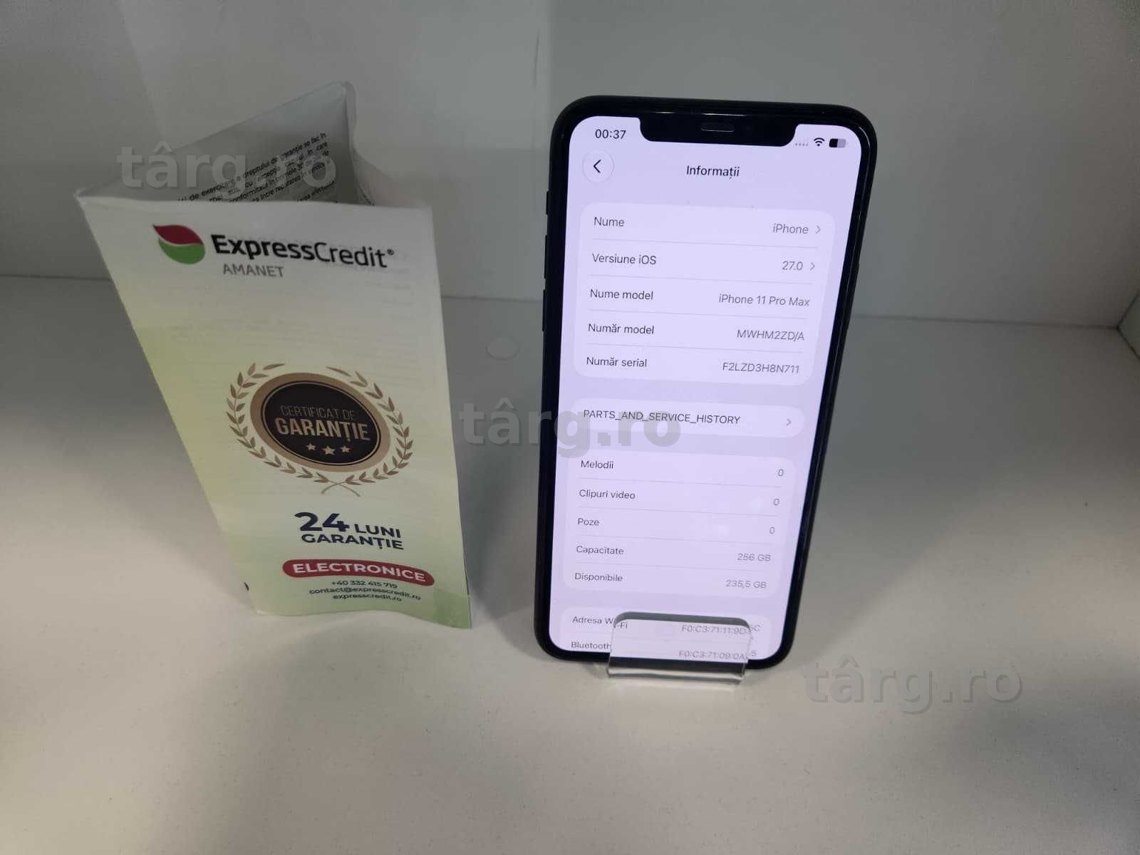 Apple iPhone 11 Pro Max 256 GB (Ag8 Tudor/B75231) – Garantie 2 Ani!