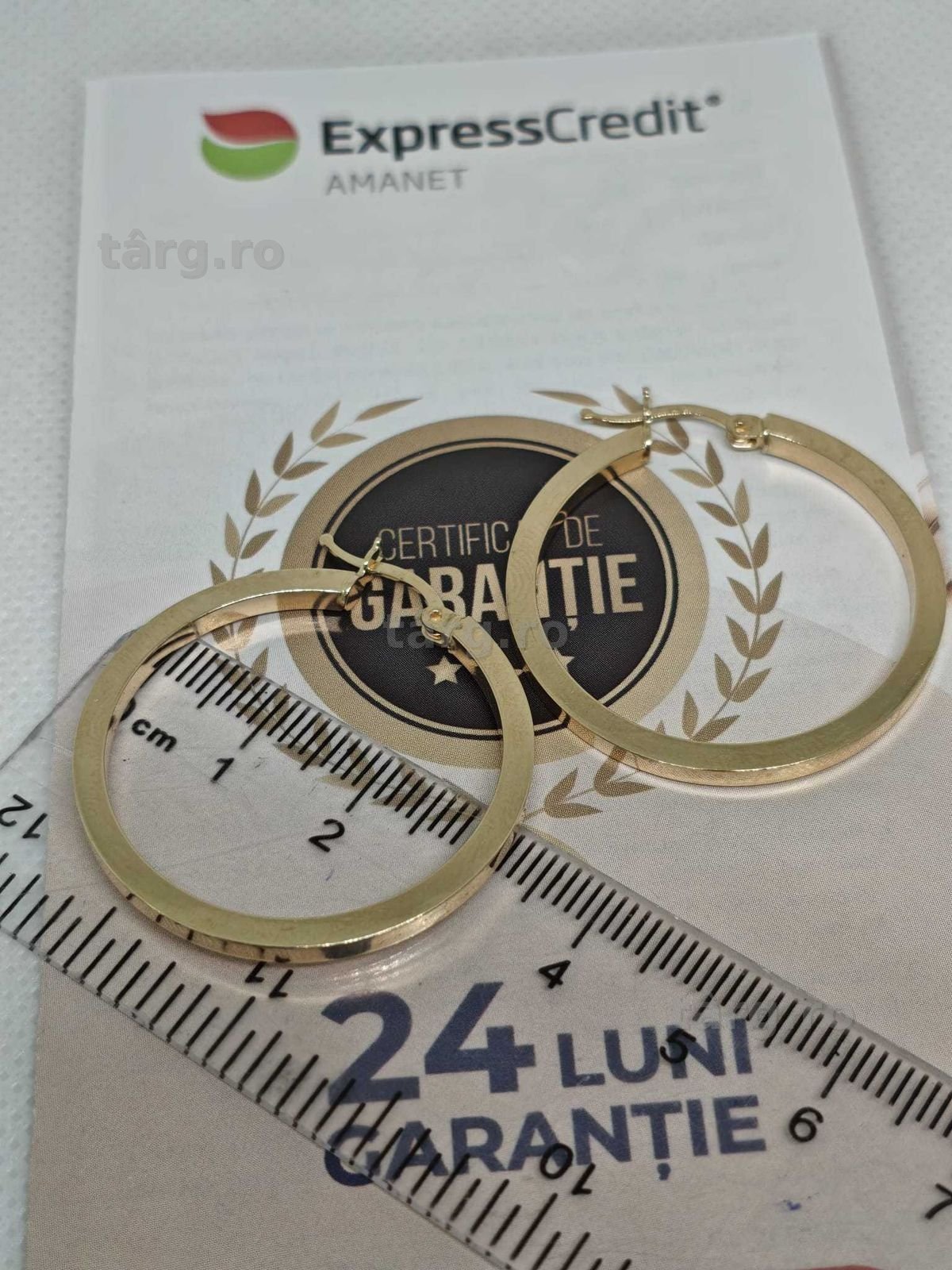 Cercei din aur de 14K (Ag43 Falticeni B3991) - 24 luni garantie! 3