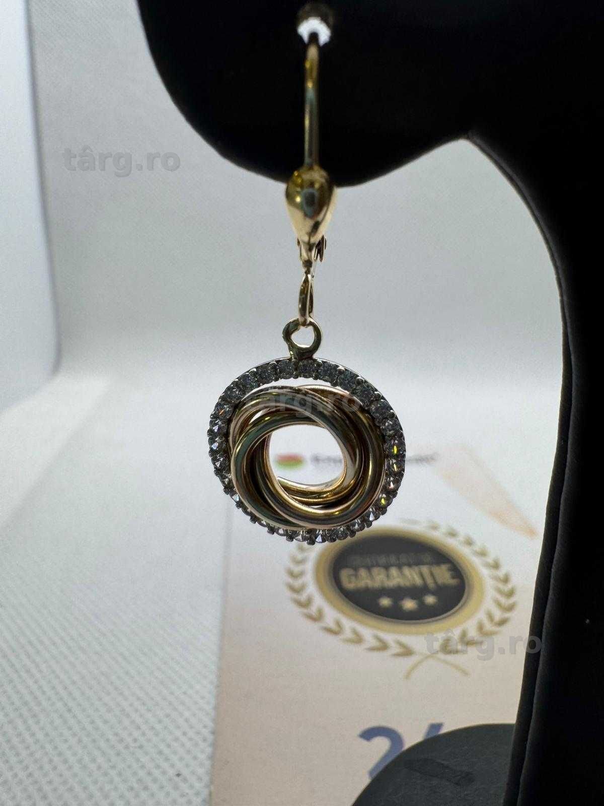 Cercei din aur 14k (70031.1/ 10 Pacurari 1) garantie 2 ani! 3
