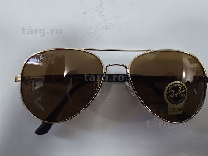 Ochelari de soare Rayban RB5827, lentila sticla, noi, maro, rama aurie