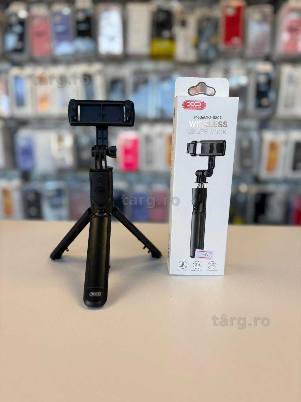 Suport Stand, tip Selfie telefon, 2 in 1, Telescopic cu telecomanda BT