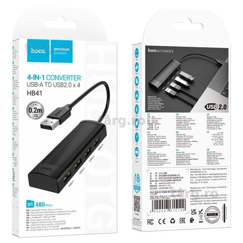 Adaptor Hub cu 4 Porturi USB - Conector USB 2