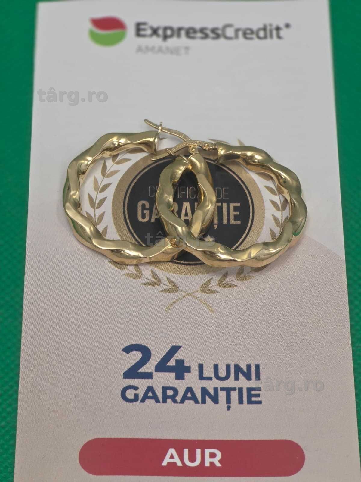 Cercei aur 18K 4.64g [Ag45 Bacau1 B.28527.1.32]- Garantie 2 ani ! 2